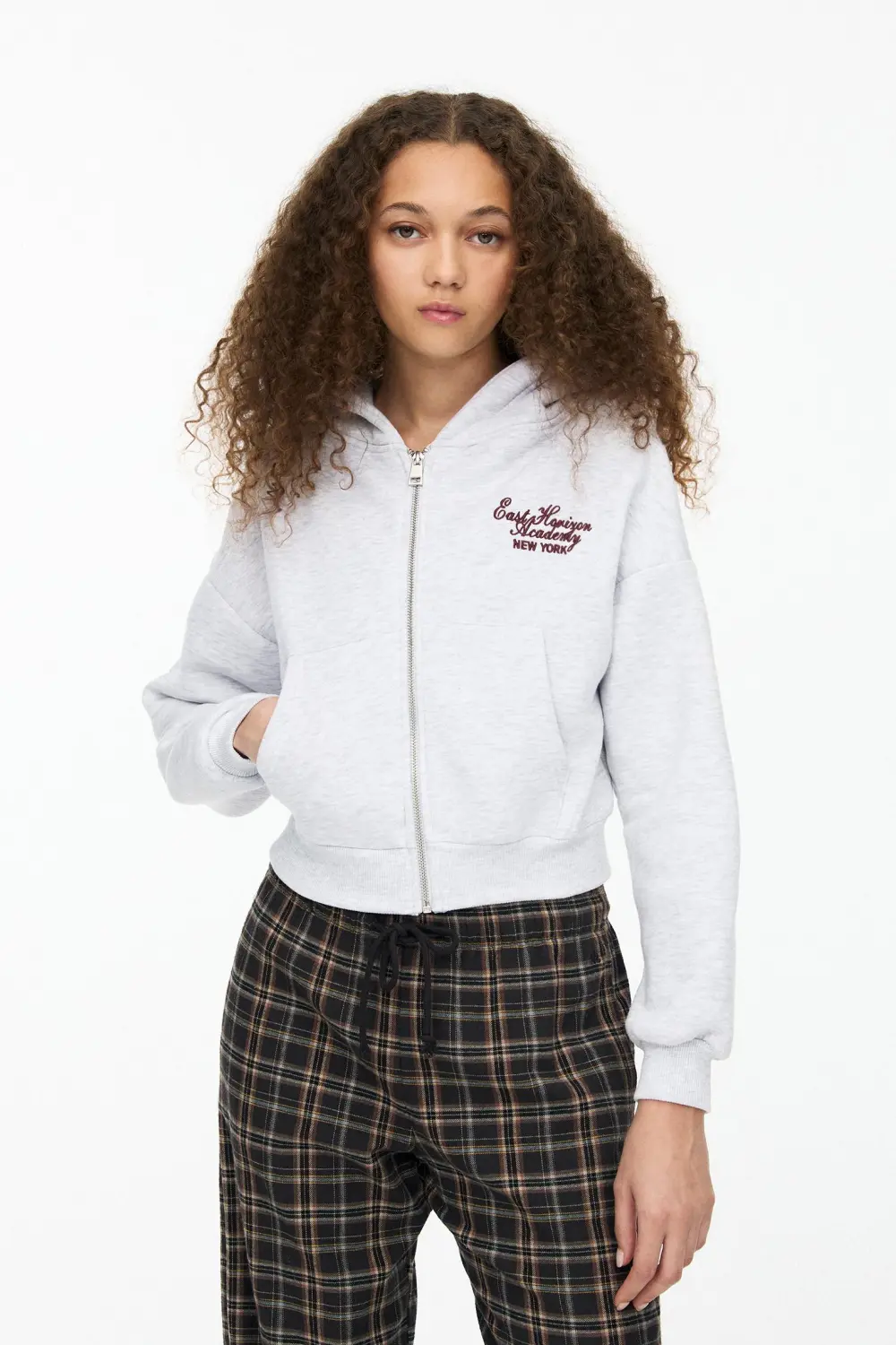 Sudadera cropped cremallera