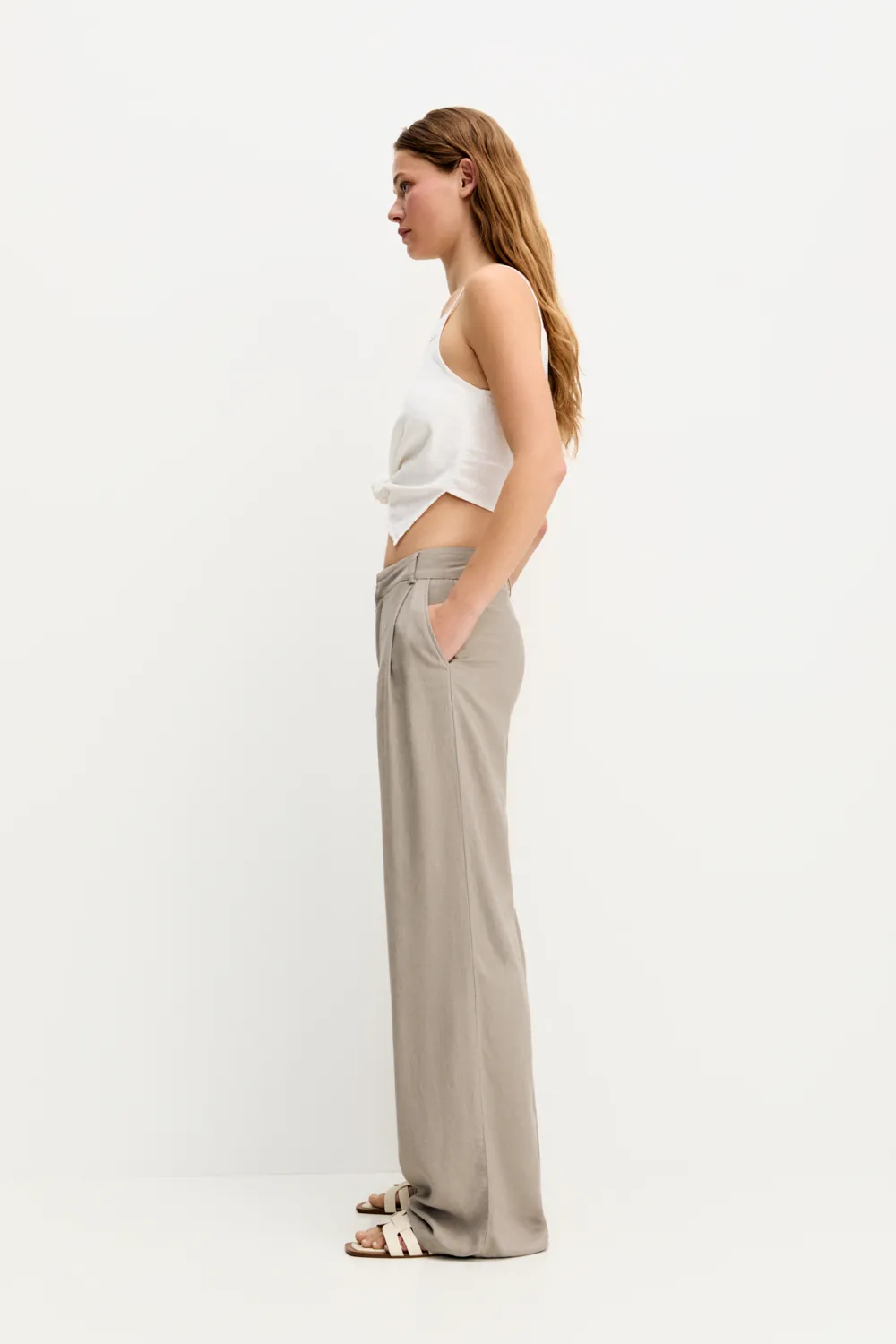 Pantalón de vestir fluido con lino