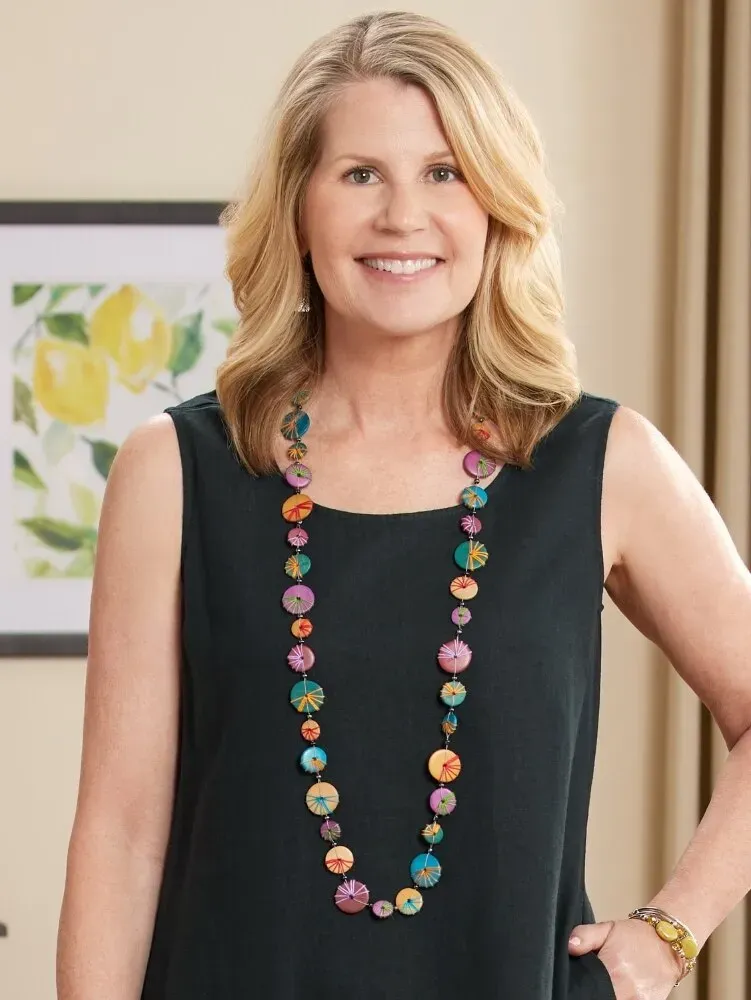 Colorful Wood Button Necklace