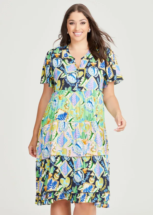 Natural Tropical Mix Dress