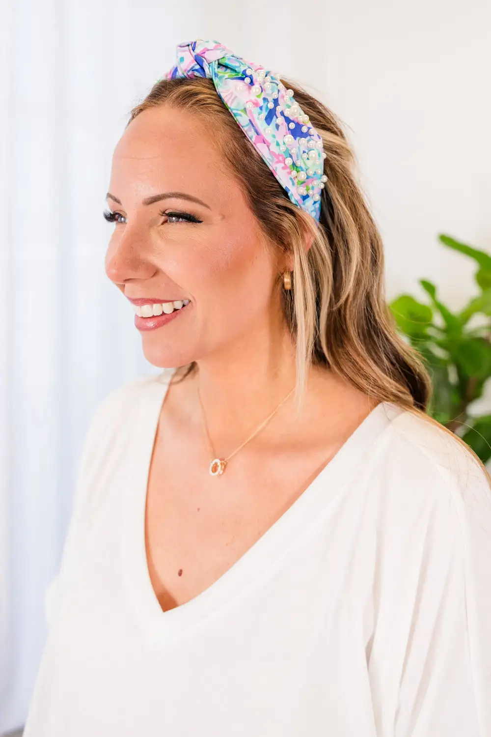 Brighter Days Are Comin' Headband, Blue-Pink