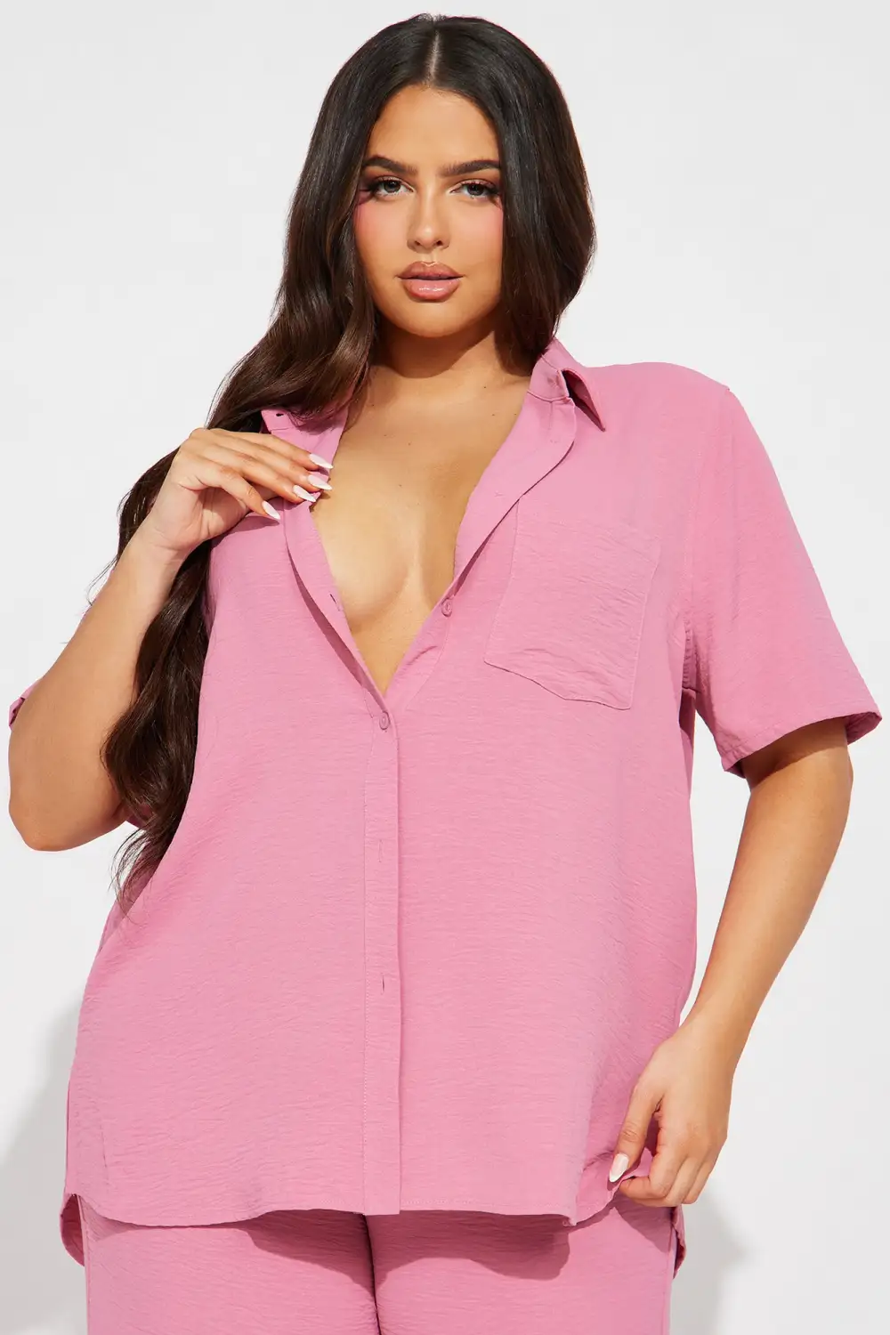 Makenzie Short Sleeve Pant Set - Mauve