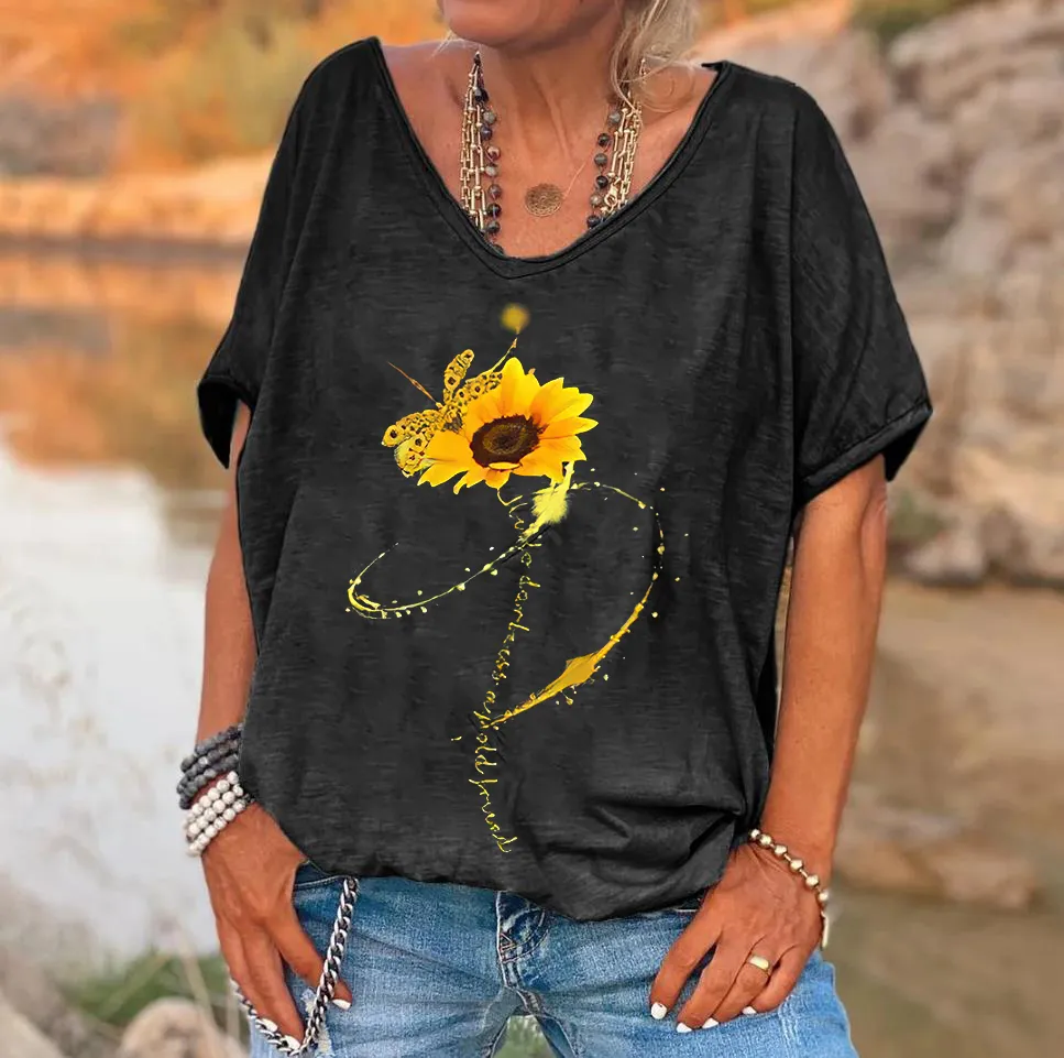 Hello Darkness My Old Friend Flower Print Women's T-shirt