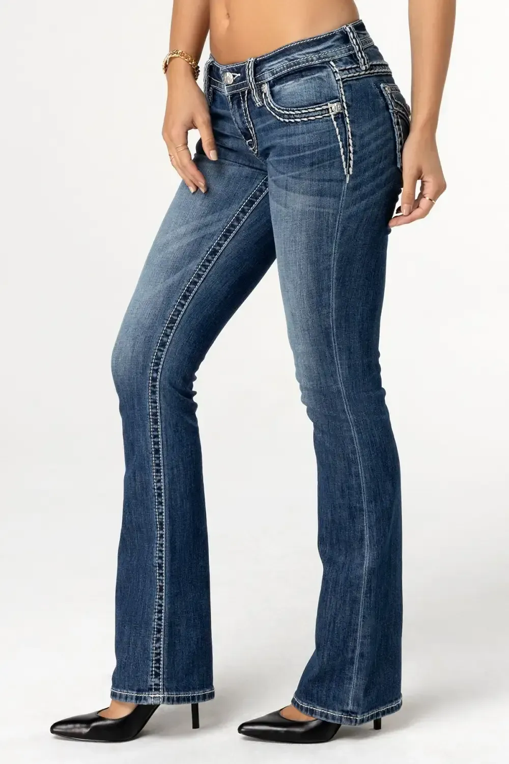 Cleo Stitched Bootcut Jeans