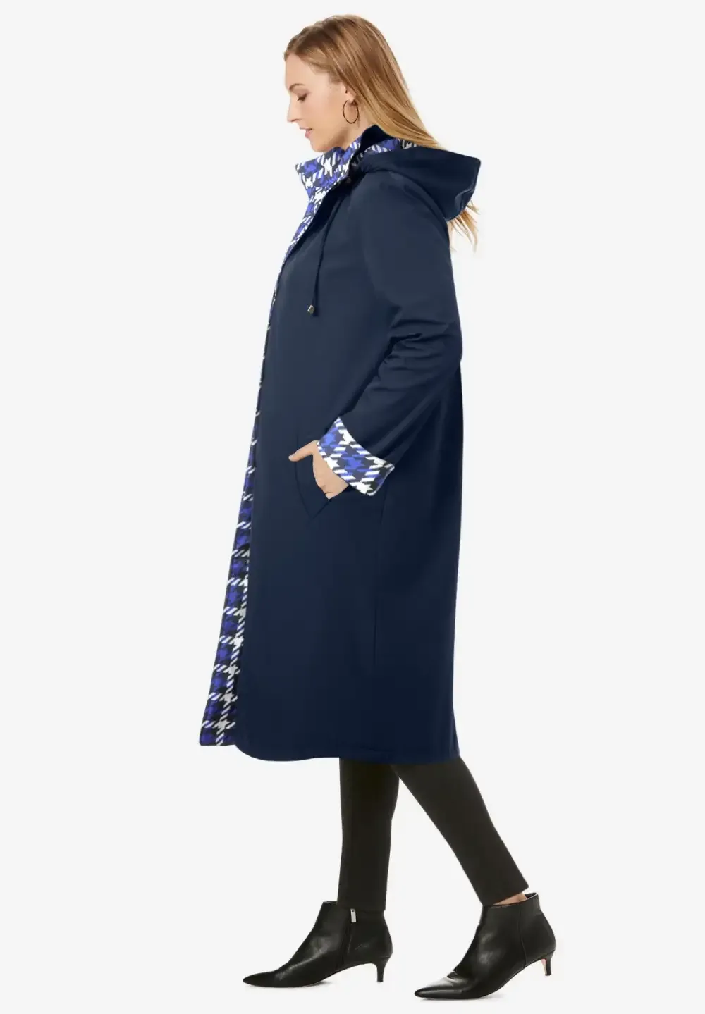Contrast Hood Raincoat