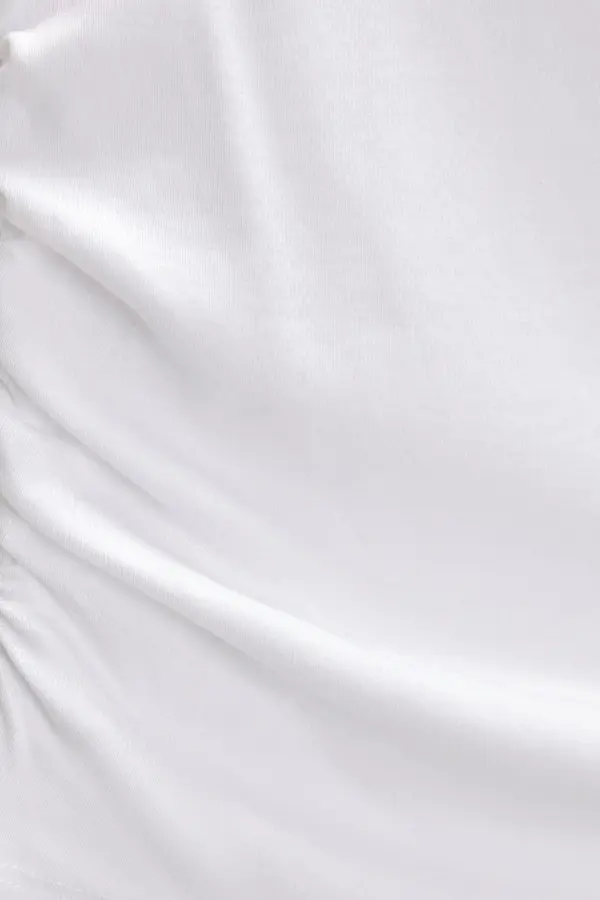 High neck gathered top