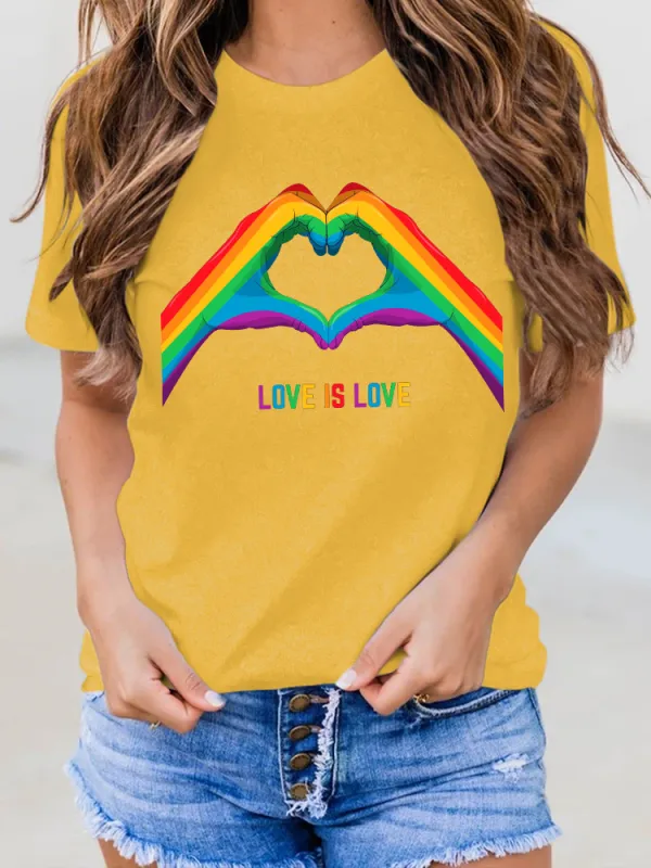 Women'S Love Is Love Round-Neck Short-Sleeved T-Shirt