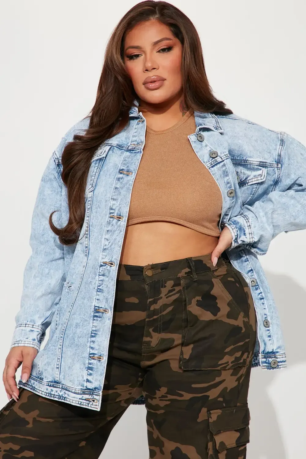 Most Wanted Stone Wash Denim Boyfriend Trucker Jacket- Stone Blue Wash