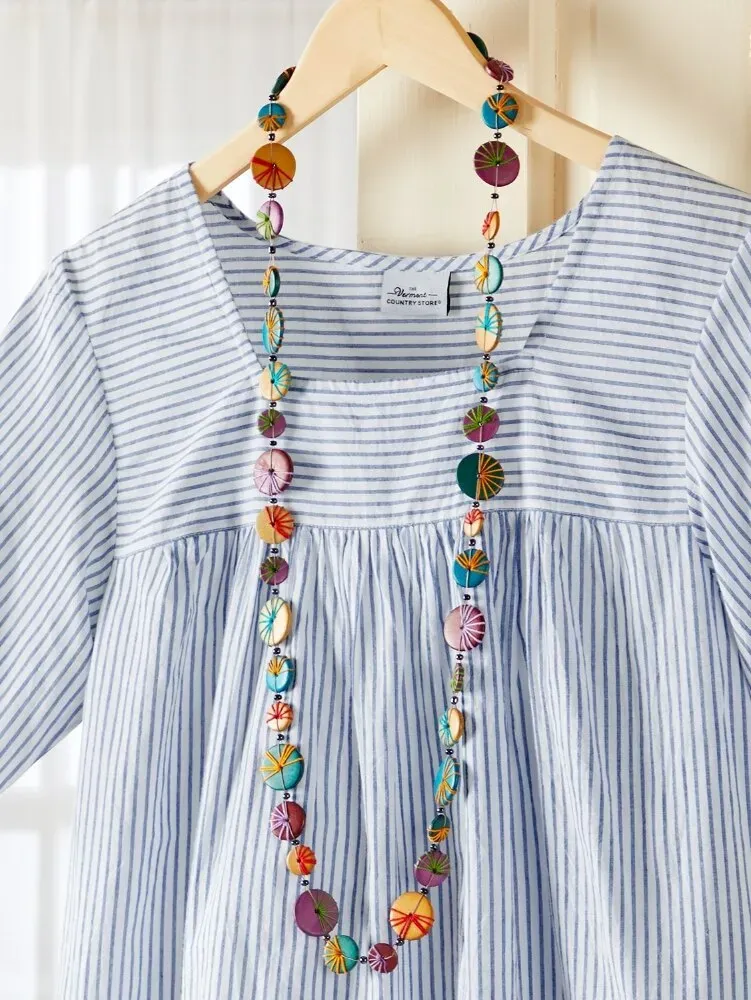 Colorful Wood Button Necklace