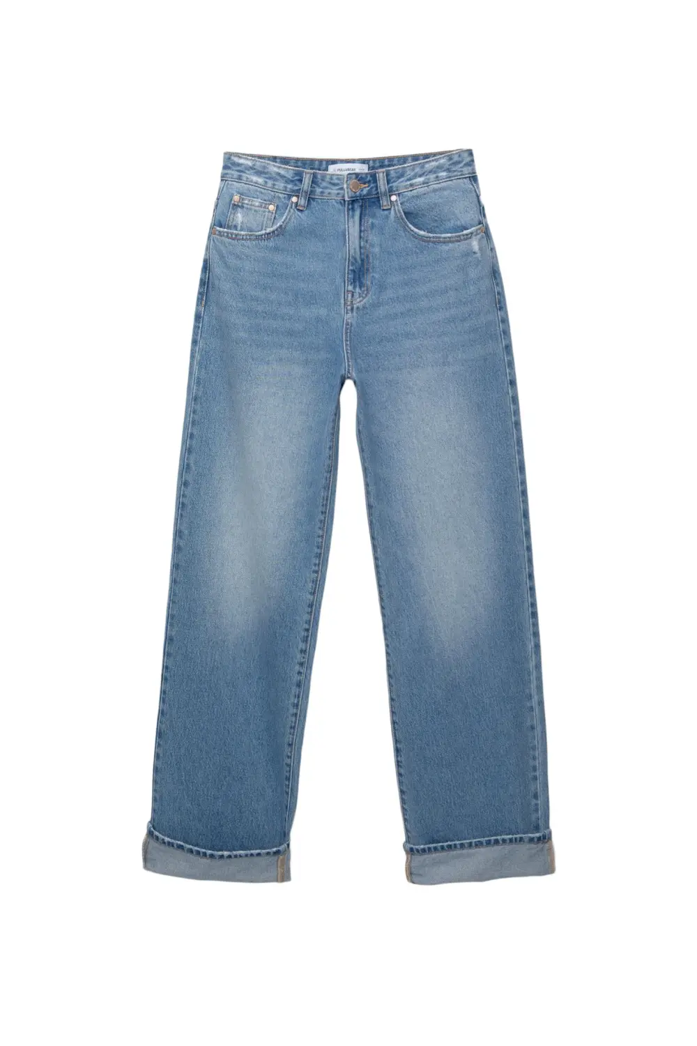 Jeans baggy rectos vuelta bajo