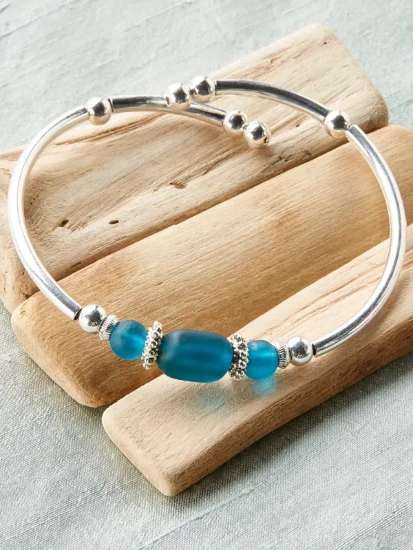 Sea Glass Bangle Bracelet