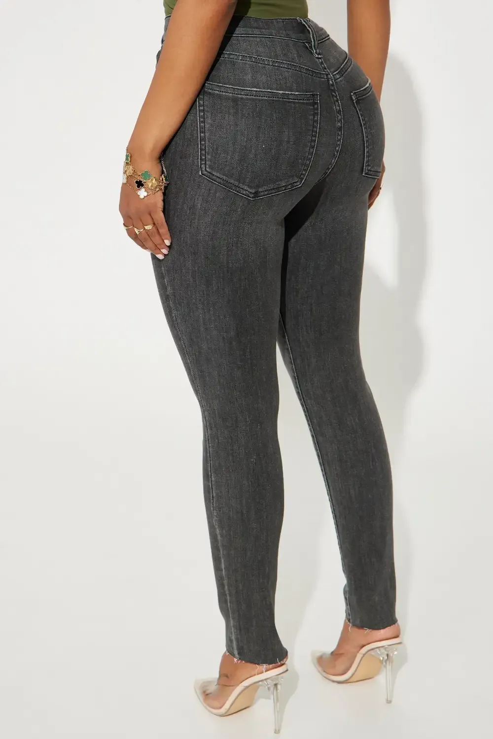 Can't Stay Away Stretch Skinny Jeans - Black Wash