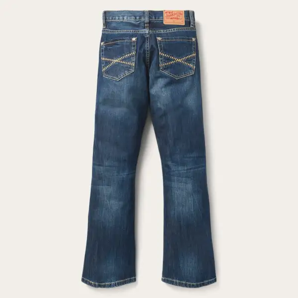 1014 Fit Semi-Destructed Wash Jeans