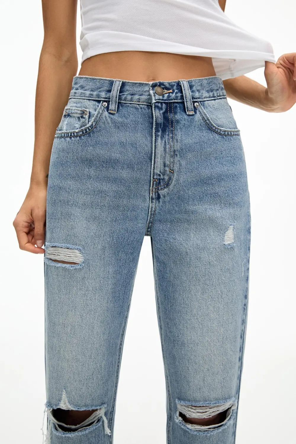 Jeans mom rotos