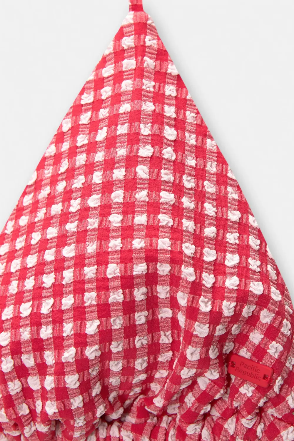 Gingham triangle bikini top