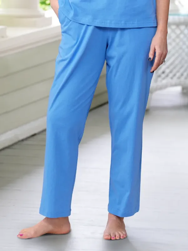 Women's Comfort Knit Solid Color Cotton Pajama Pants