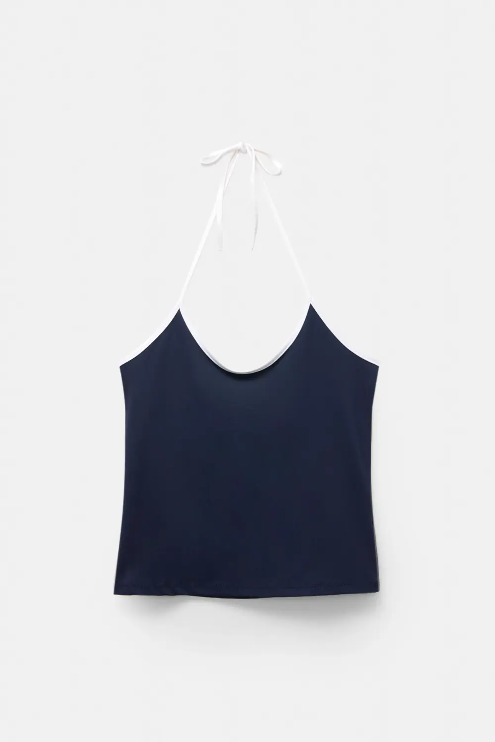 Halter top with contrast trims