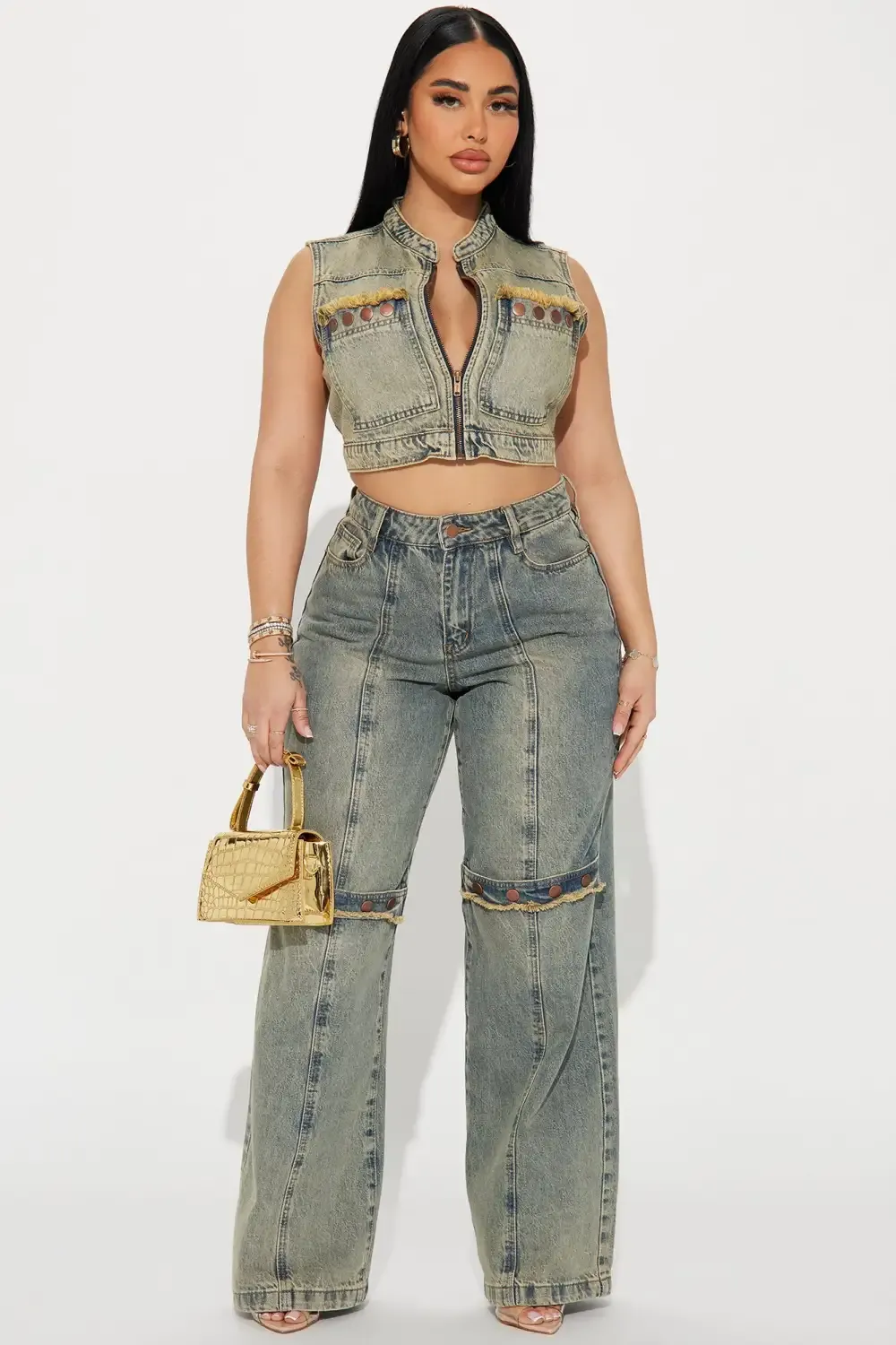 All Too Well Tinted Wide Leg Jeans - Vintage Wash