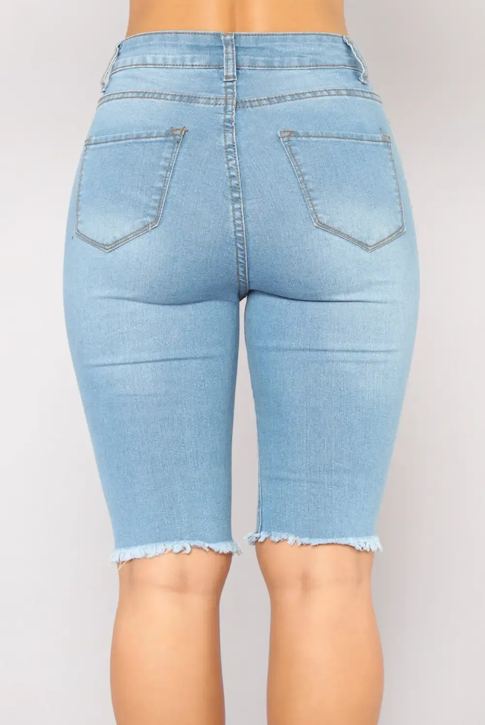 Kassidy Distressed Bermuda Shorts - Light Wash