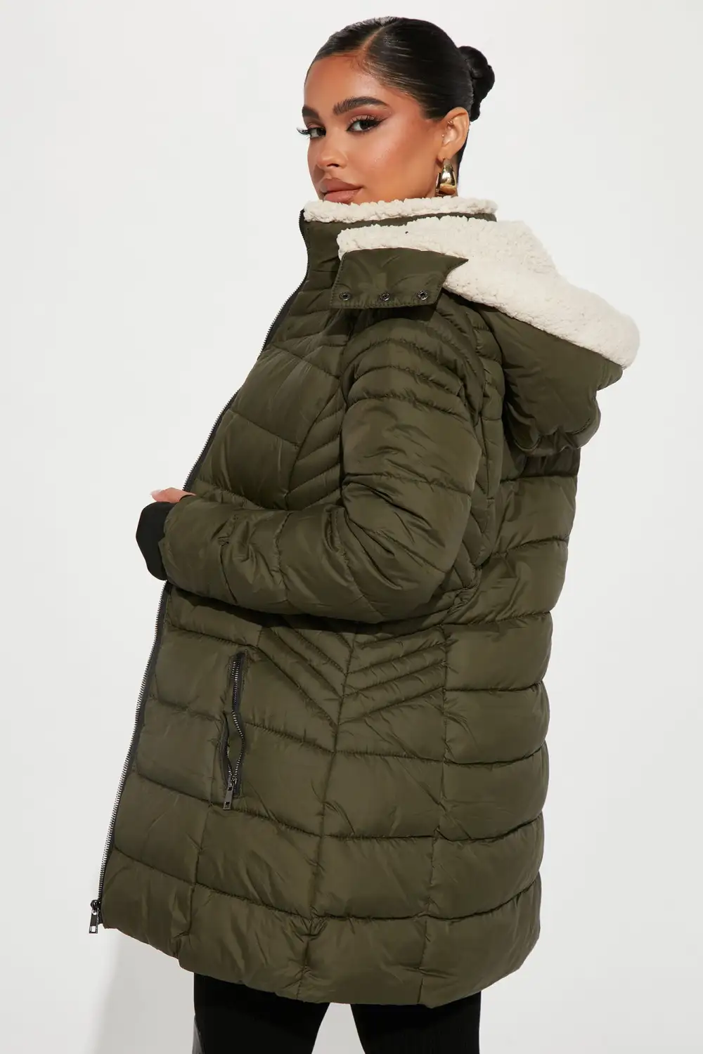 City Trekking Puffer Coat - Olive