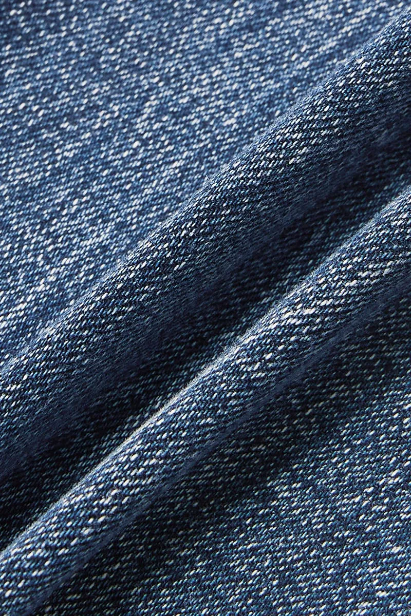 Wash Stitch Detail Mid Rise Straight Leg Jeans