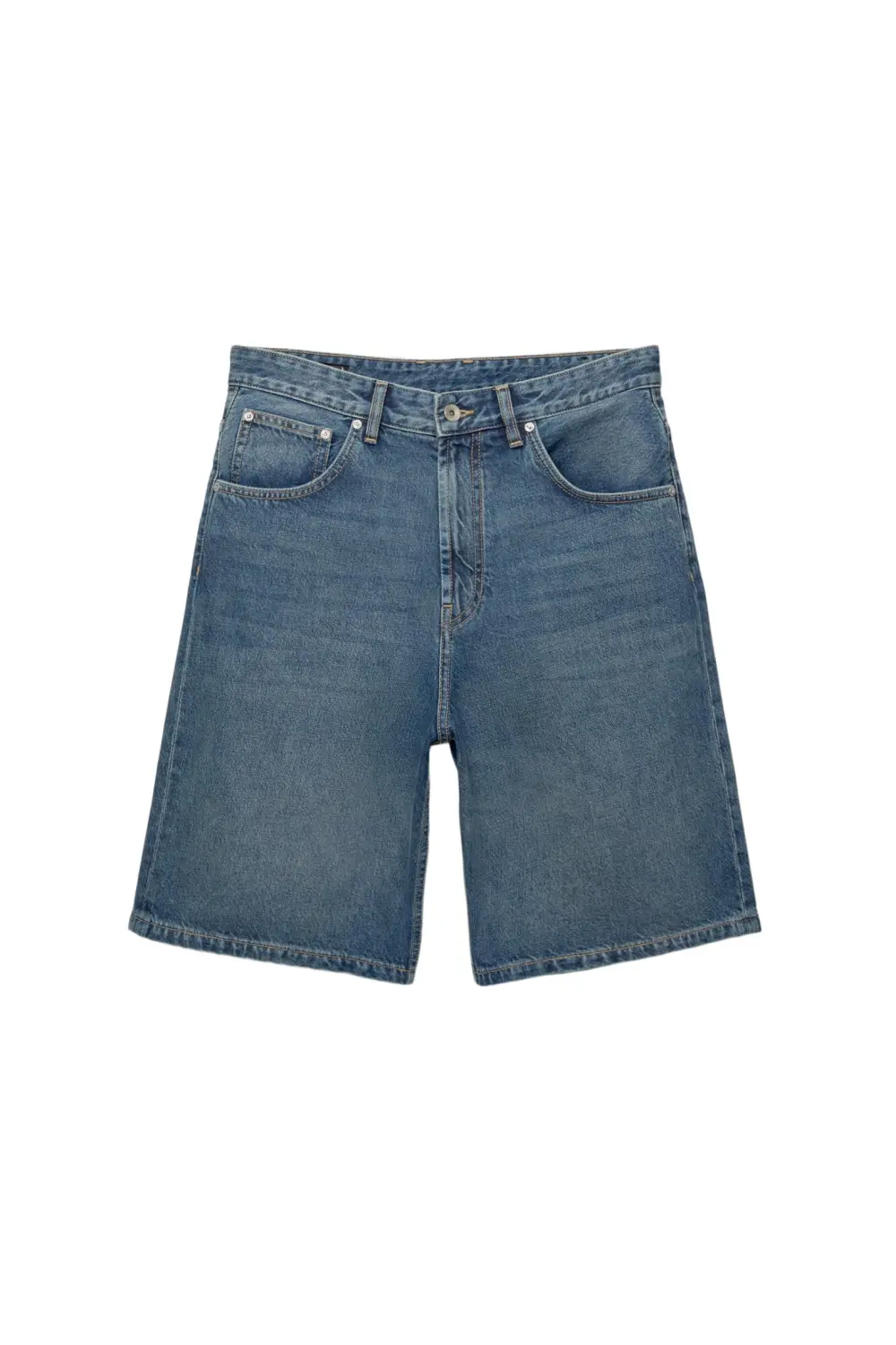 Baggy denim Bermuda shorts