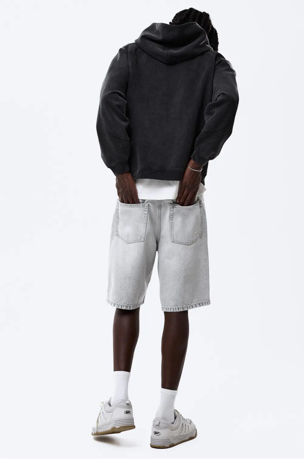 Baggy denim Bermuda shorts