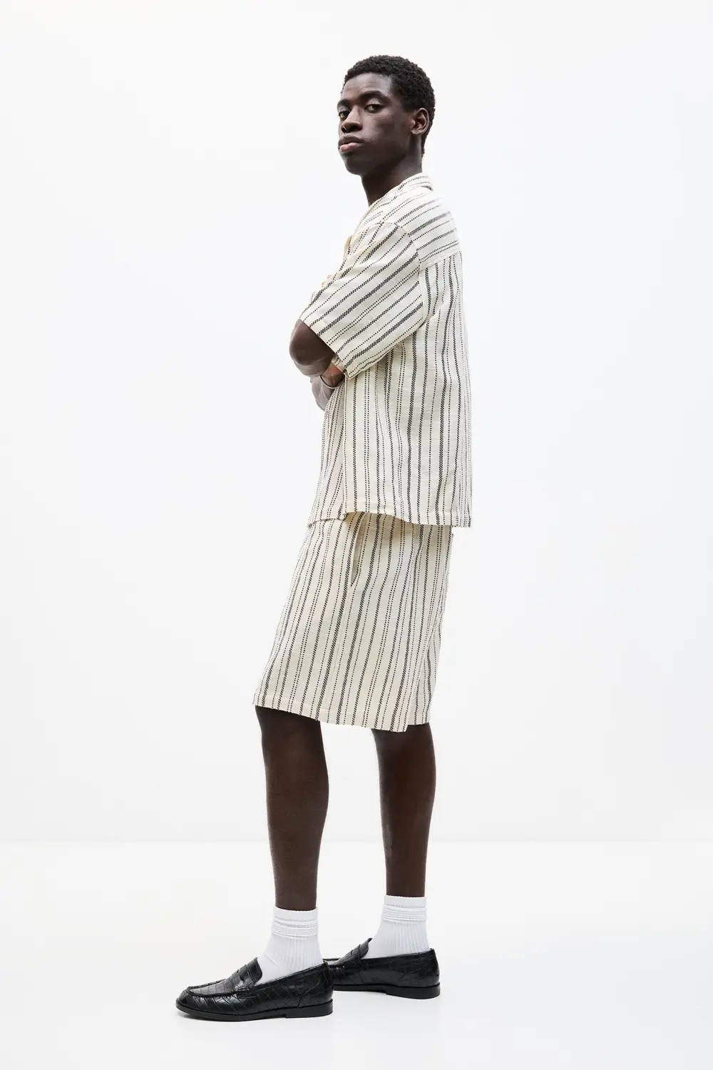 Striped Bermuda short sweatpants