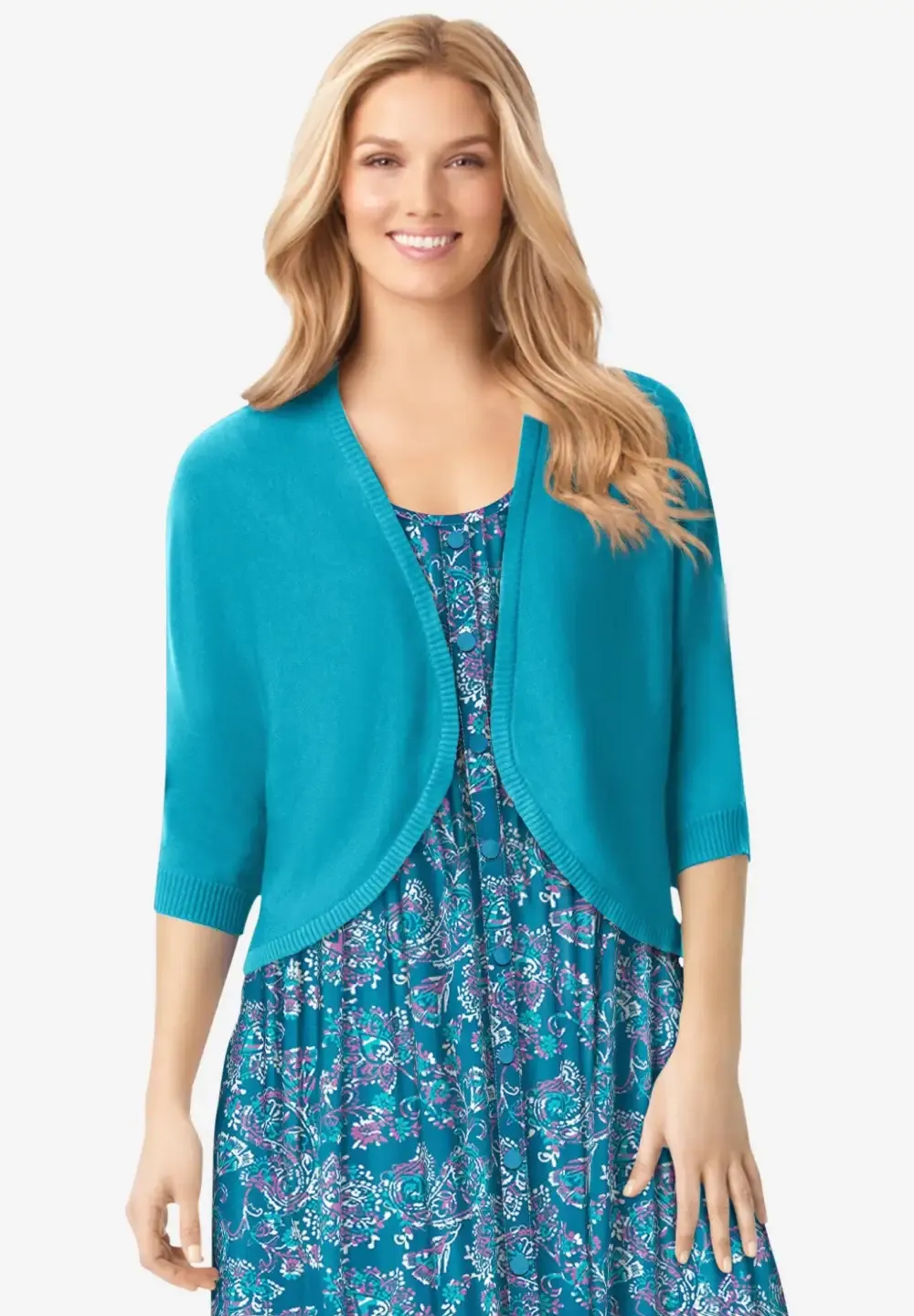 Rib Trim Cardigan Shrug
