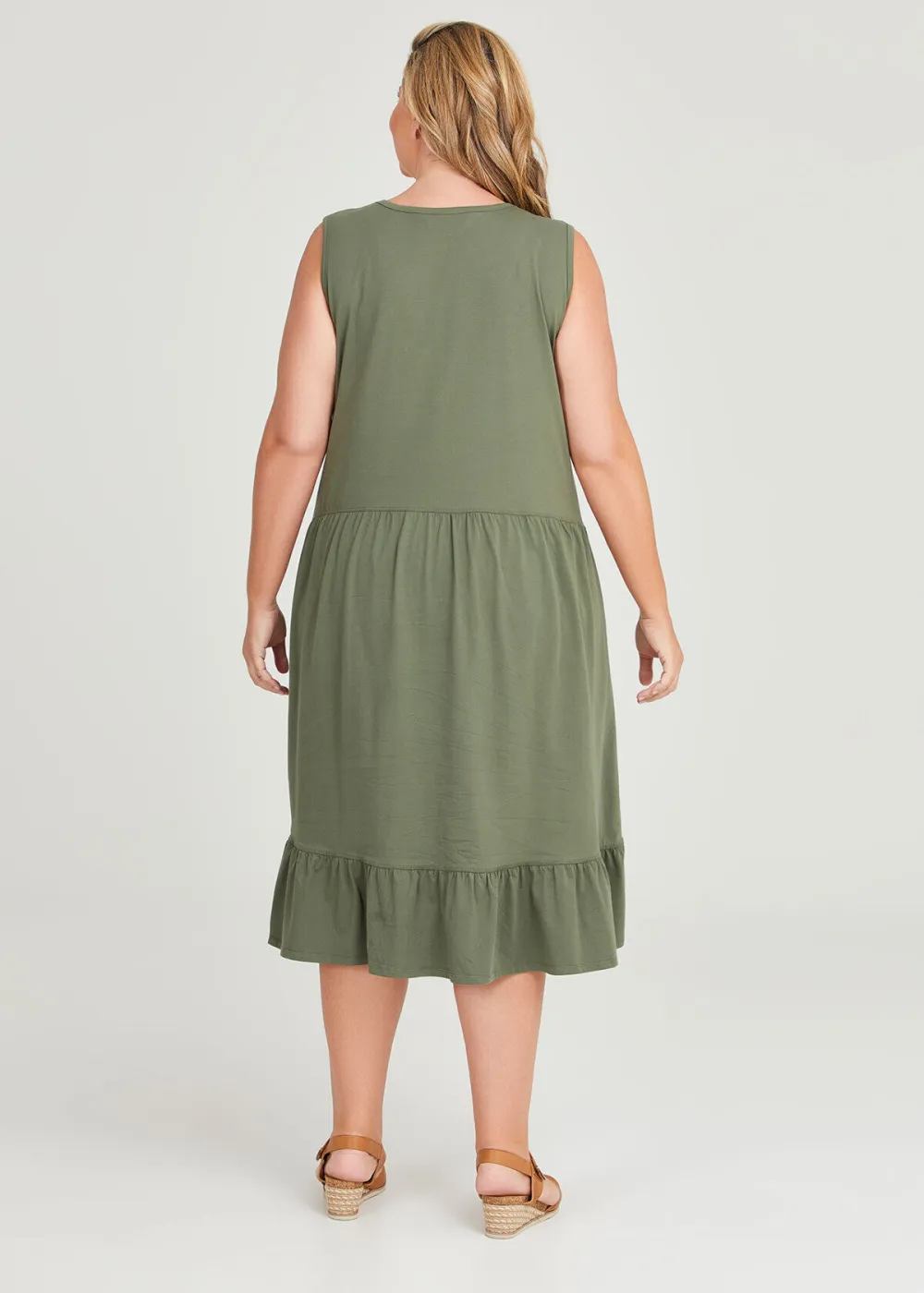 Cotton Sleeveless Tiered Dress
