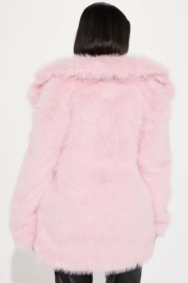 Legally Bomb Faux Fur Coat - Pink