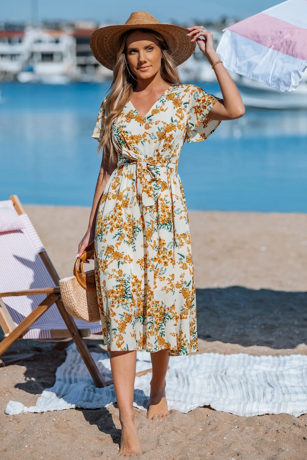Sunlit Wildflowers Floral Mini Dress