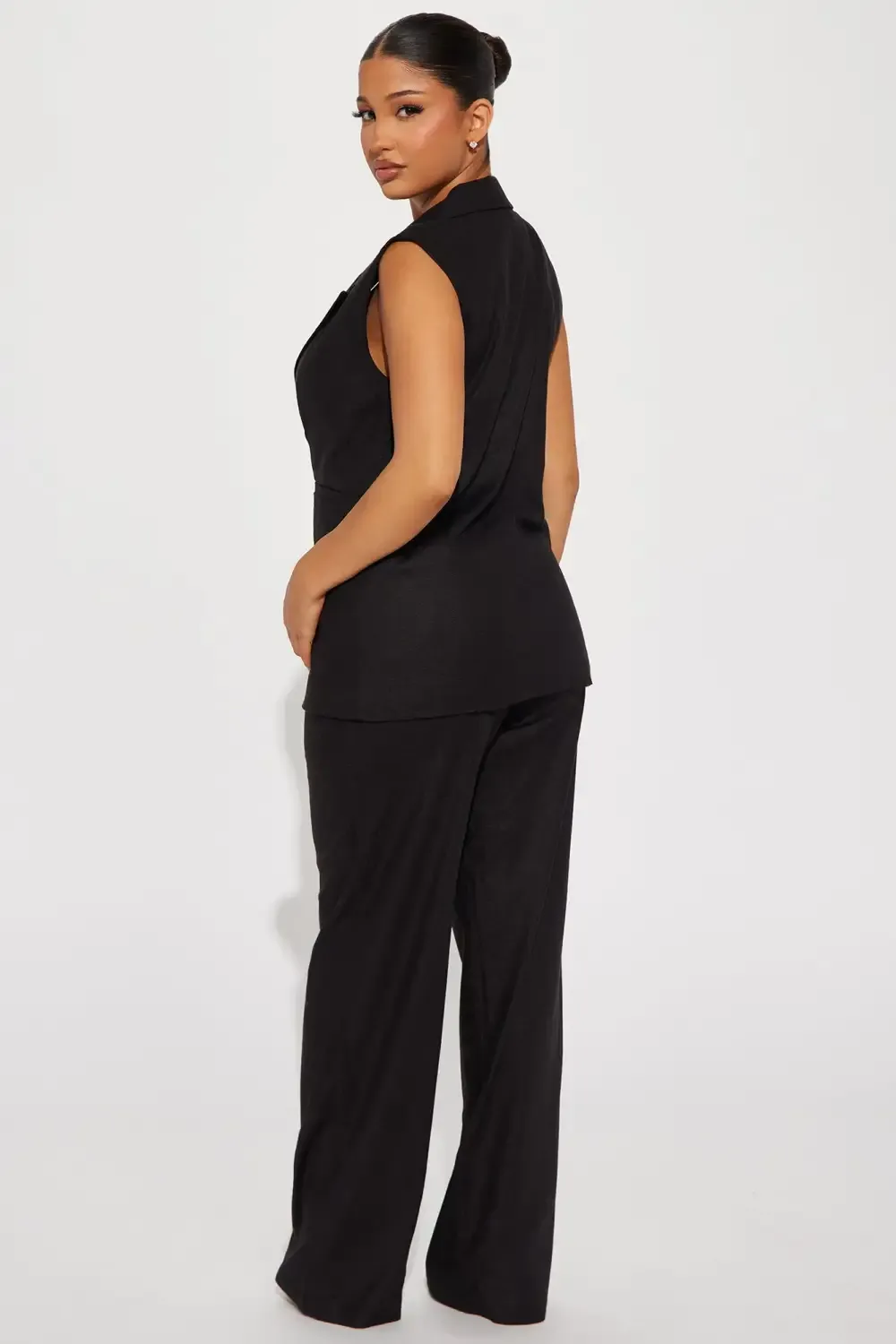 Only Necessary Vest Pant Set - Black