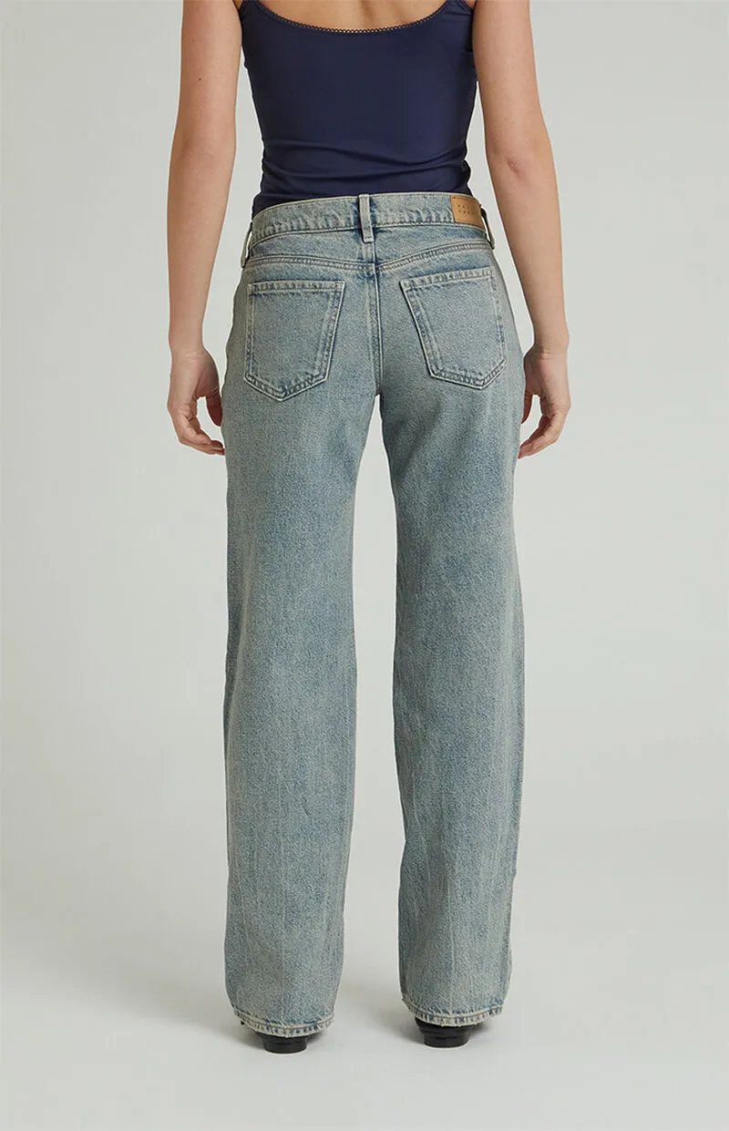 PacSun Jordyn Low Rise Straight Leg Jeans Medium Indigo