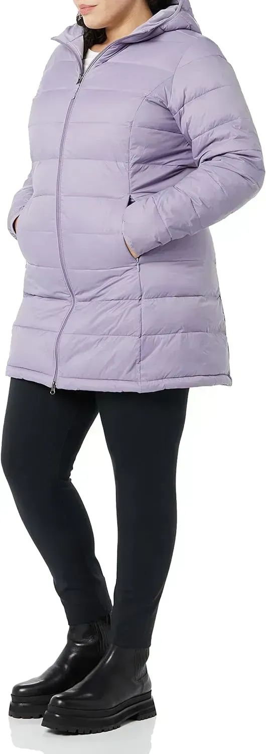 Women's Lightweight Water-Resistant Hooded Puffer Coat (Available in Plus Size)