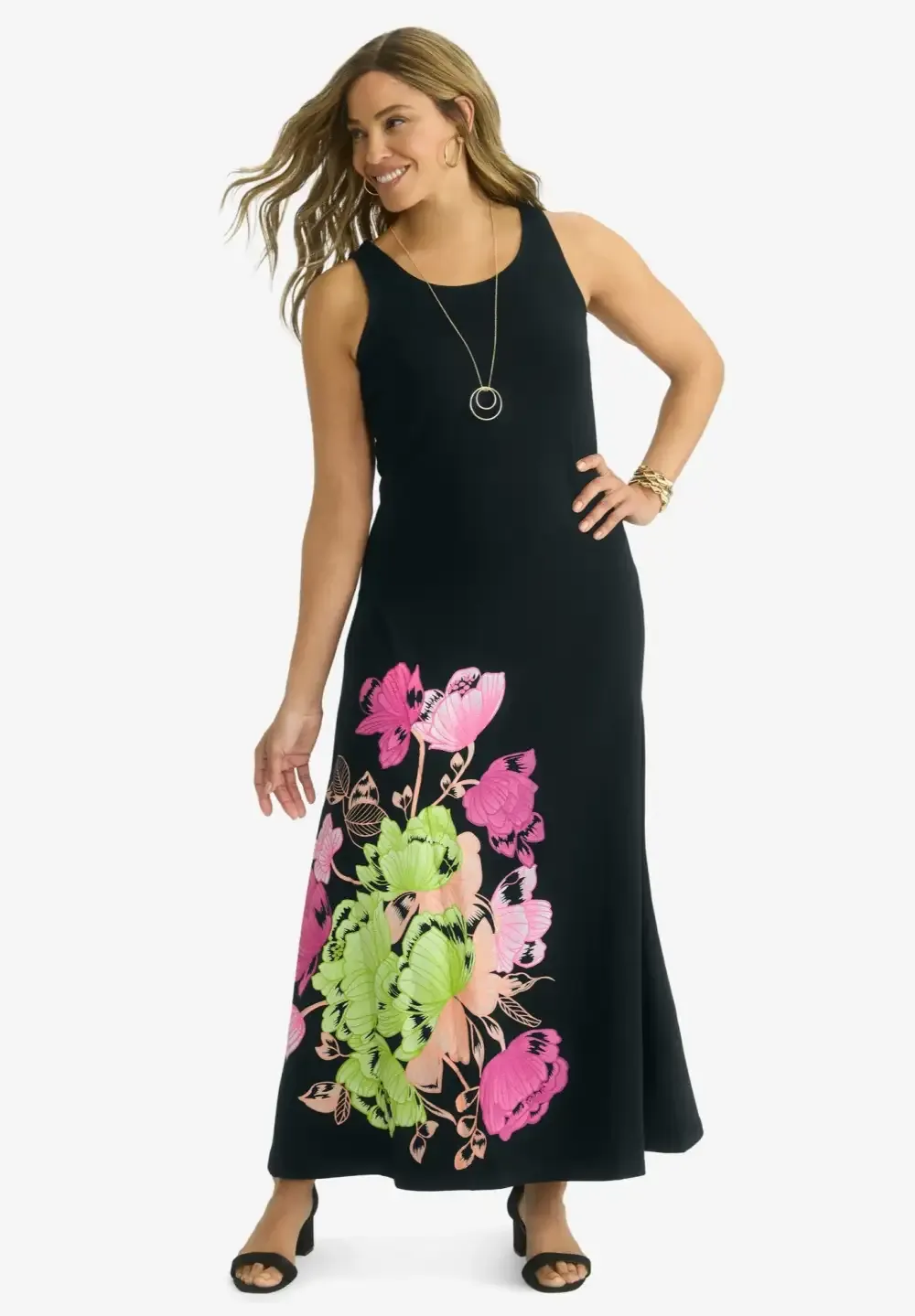 Stretch Cotton Tank Maxi Dress