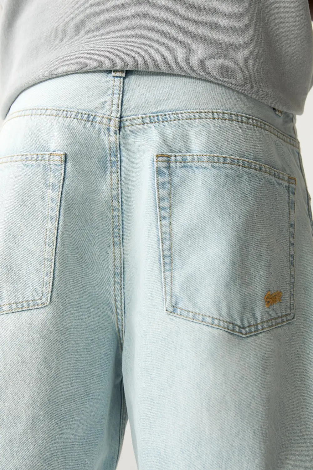 Baggy denim Bermuda shorts