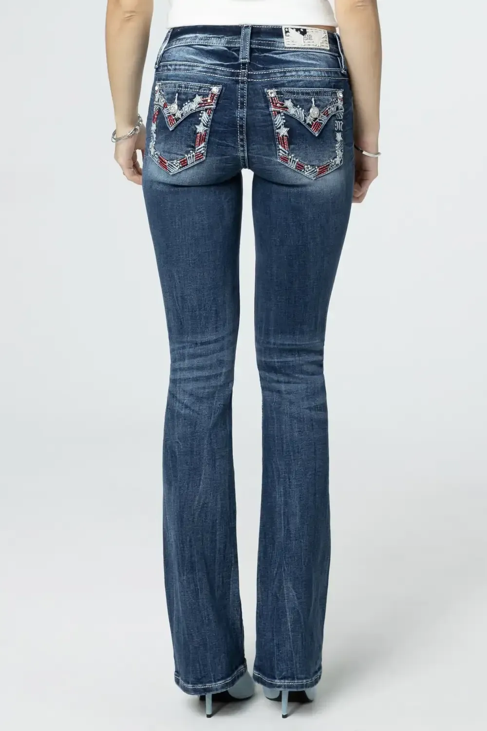 Stars & Stripes Border Bootcut Jeans