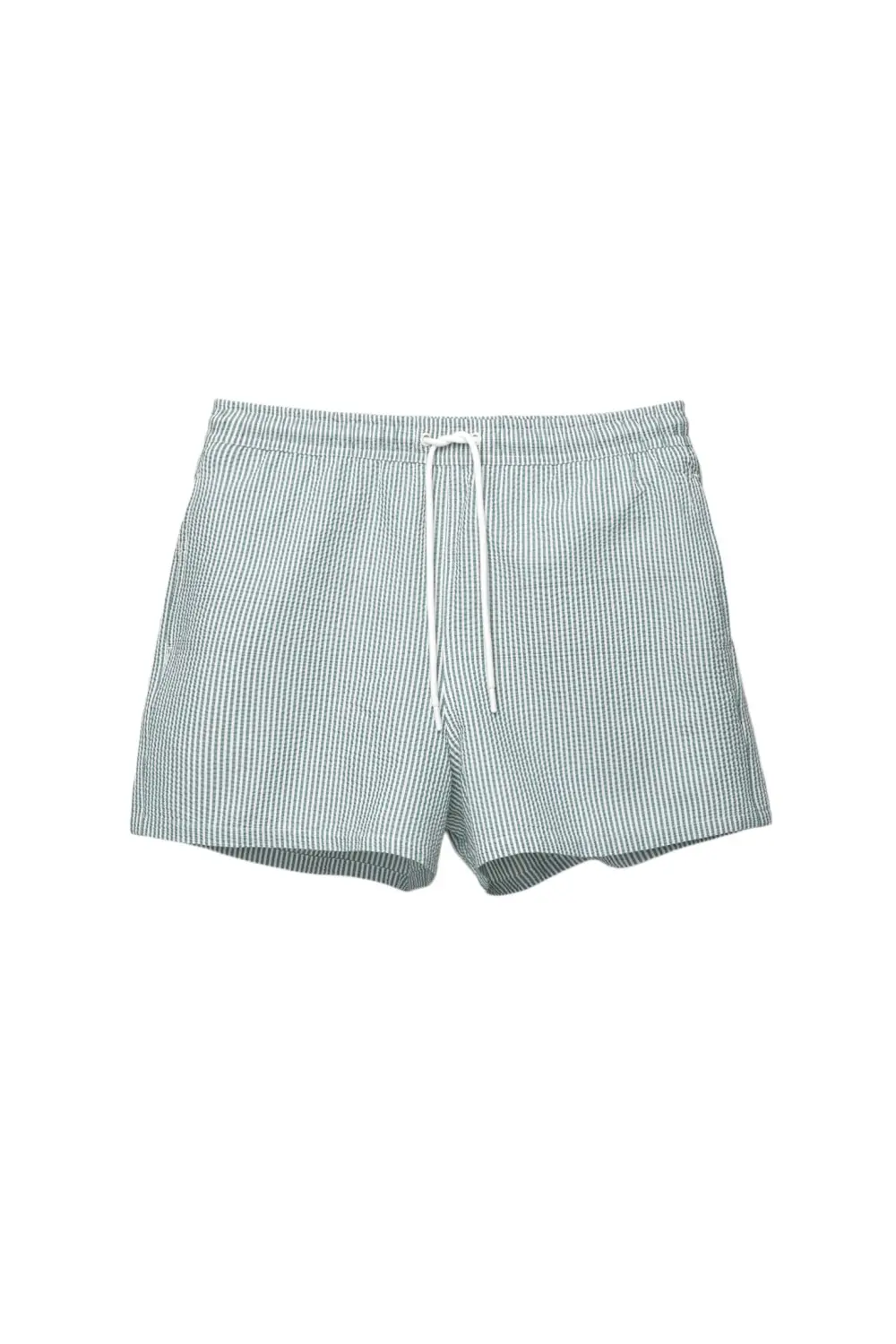 Striped seersucker swimming trunks