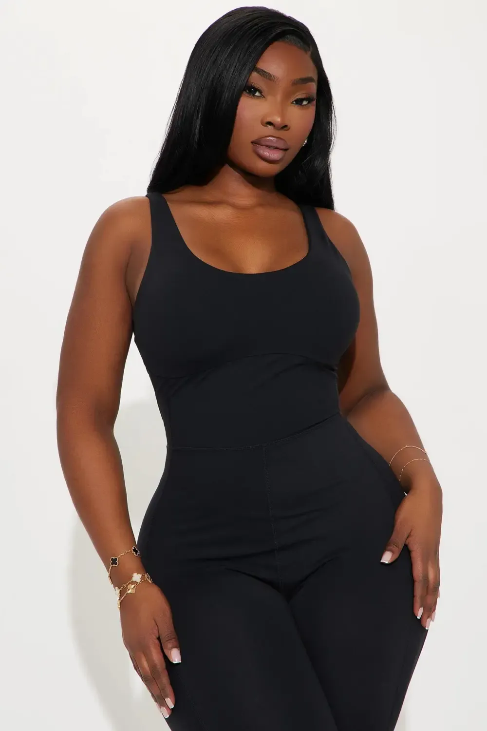 Stretch & Shine Super Soft Active Jumpsuit - Black