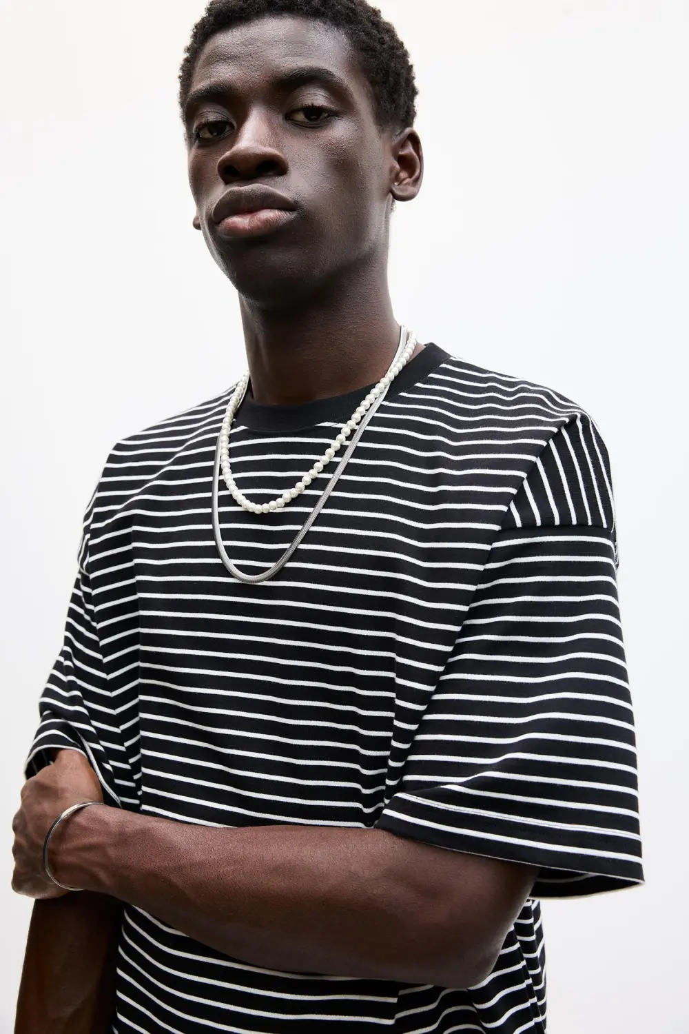 Striped boxy-fit T-shirt