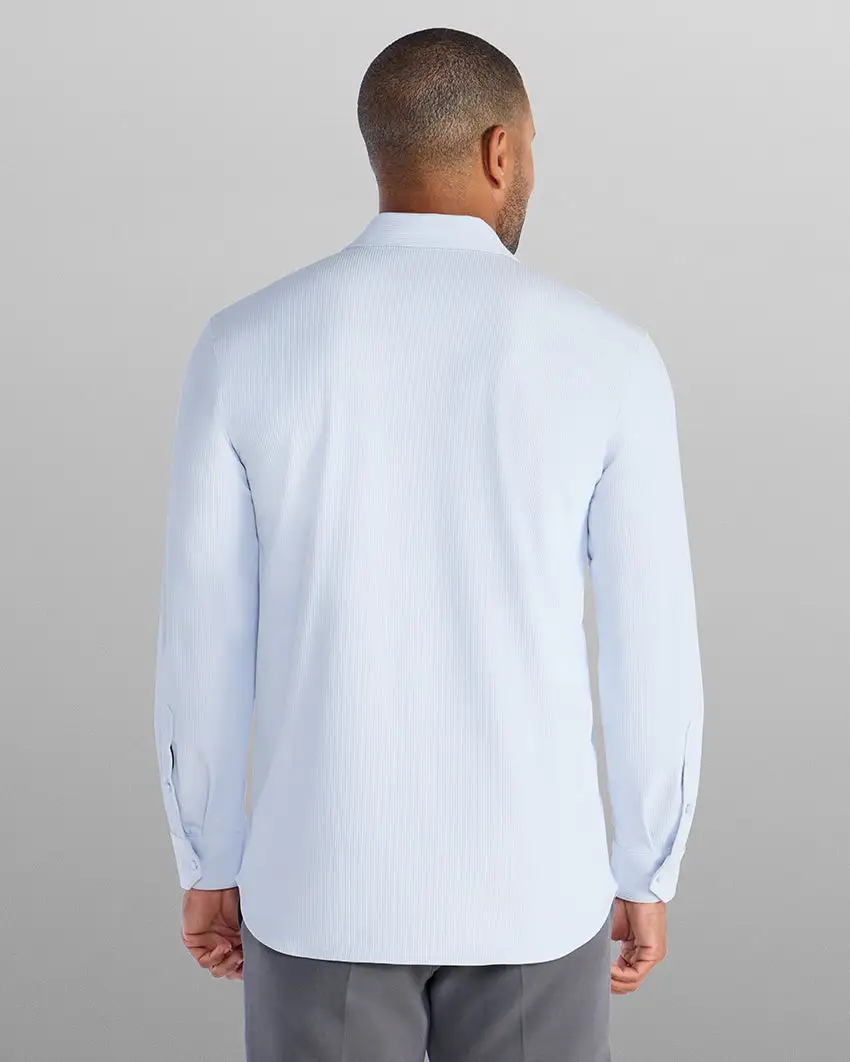 Ribbed+ Long Sleeve Button Down
