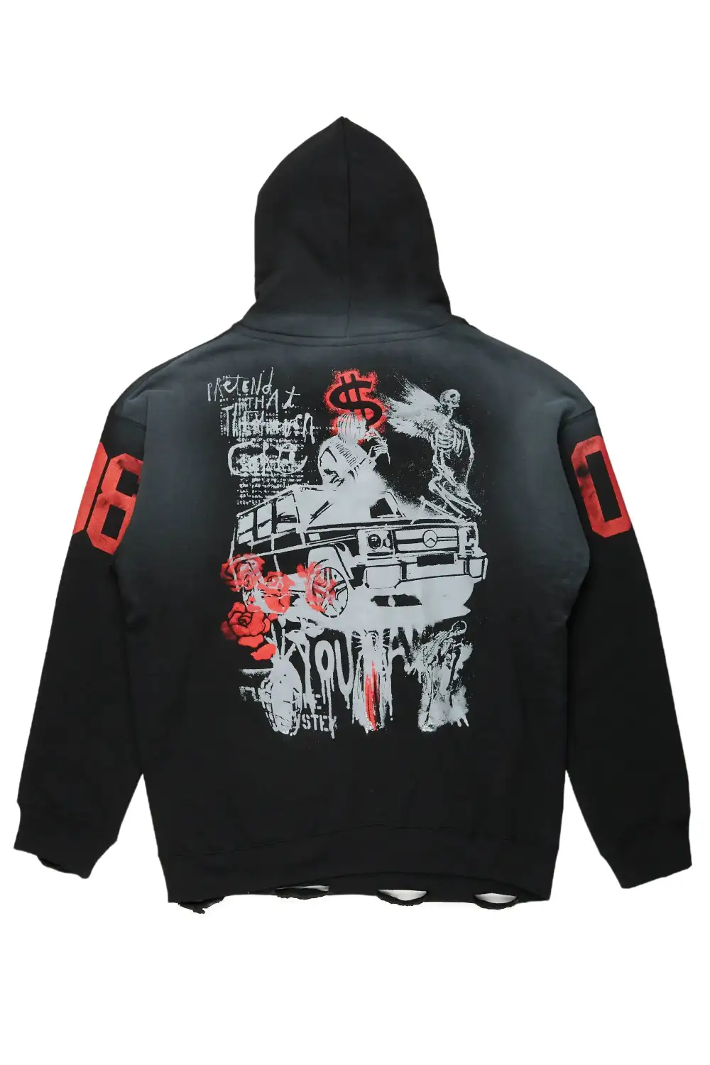Grill Black Graphic Hoodie