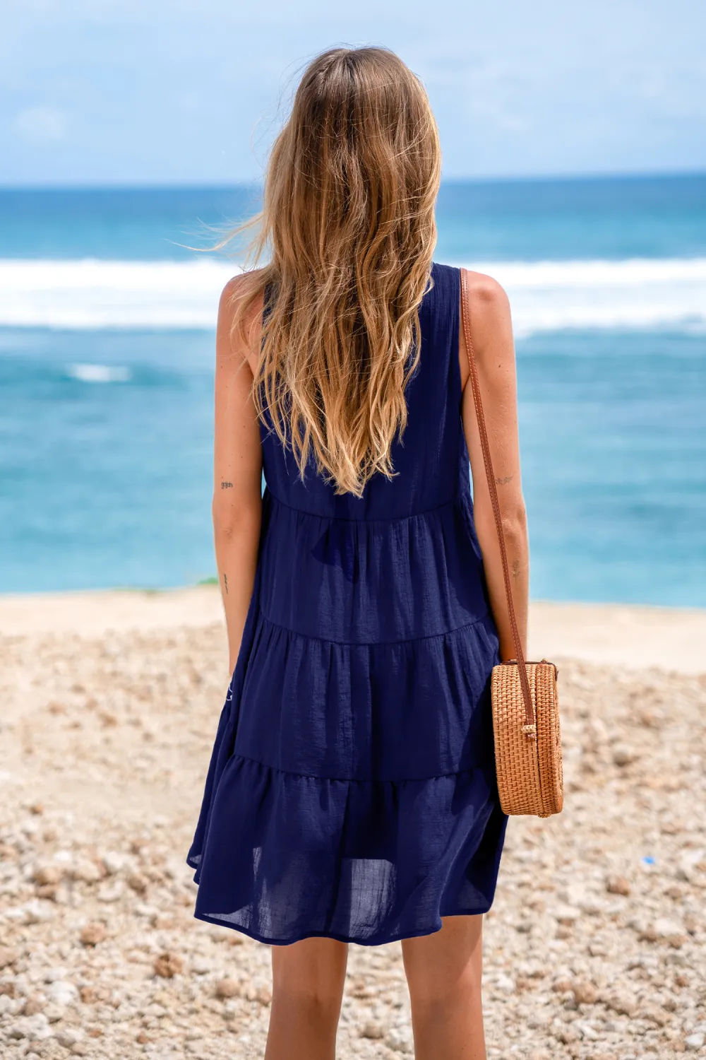 Desert Moon Blue Mini Dress