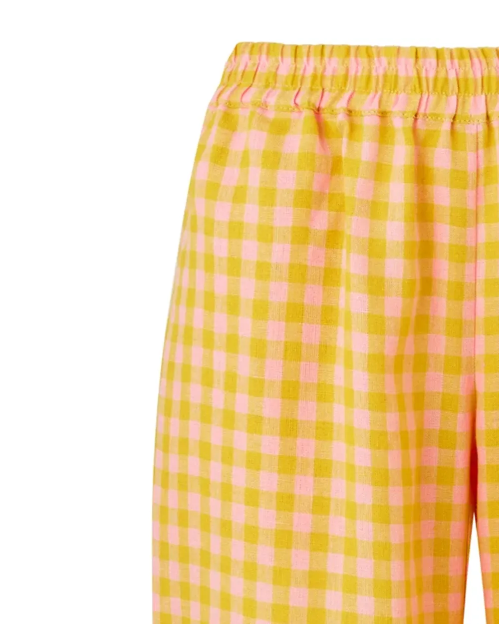 ULTIMATE PJ TROUSERS PINK & YELLOW CHECK LINEN