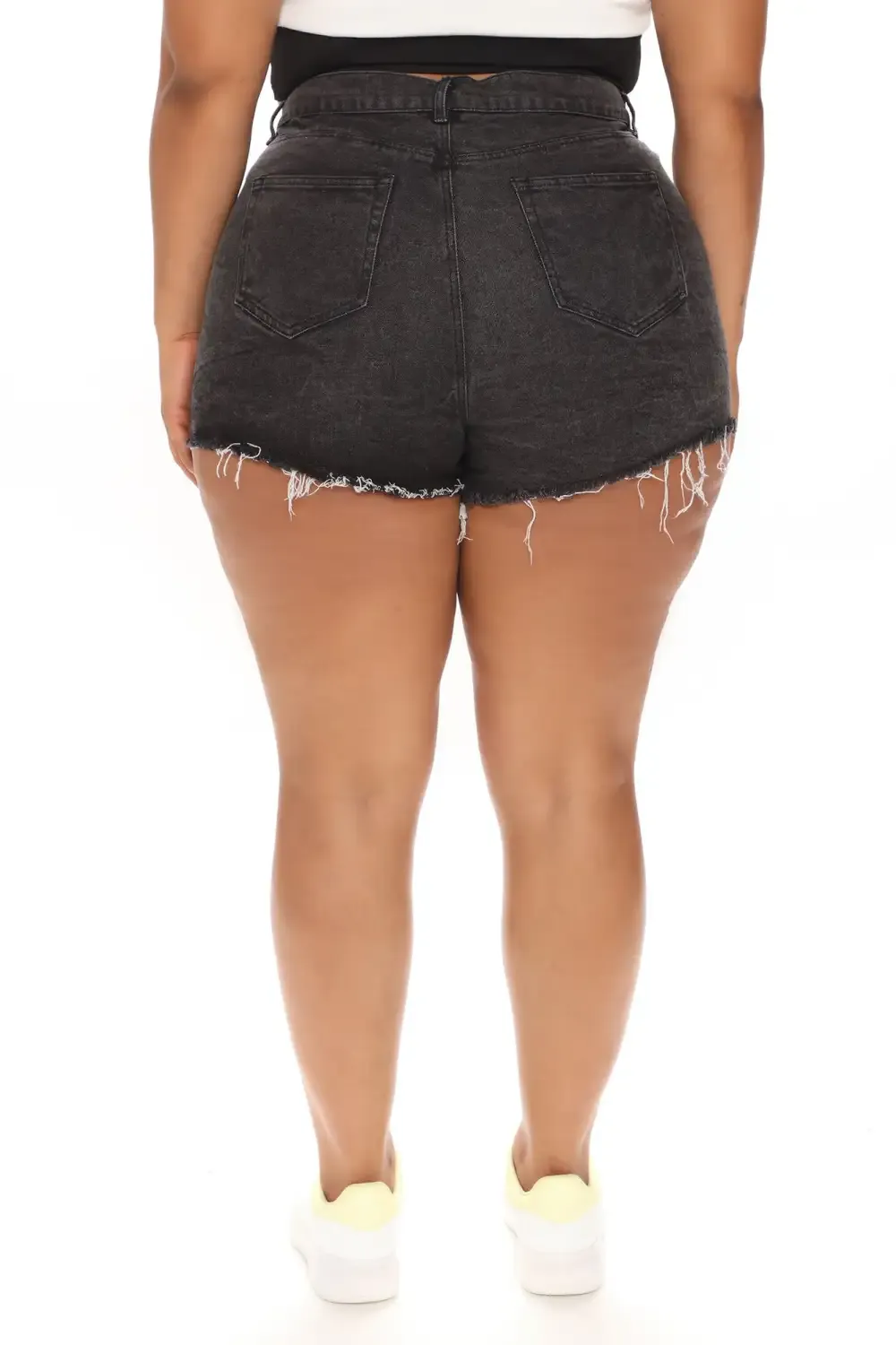 Pinch Me High Waisted Denim Shorts - Black
