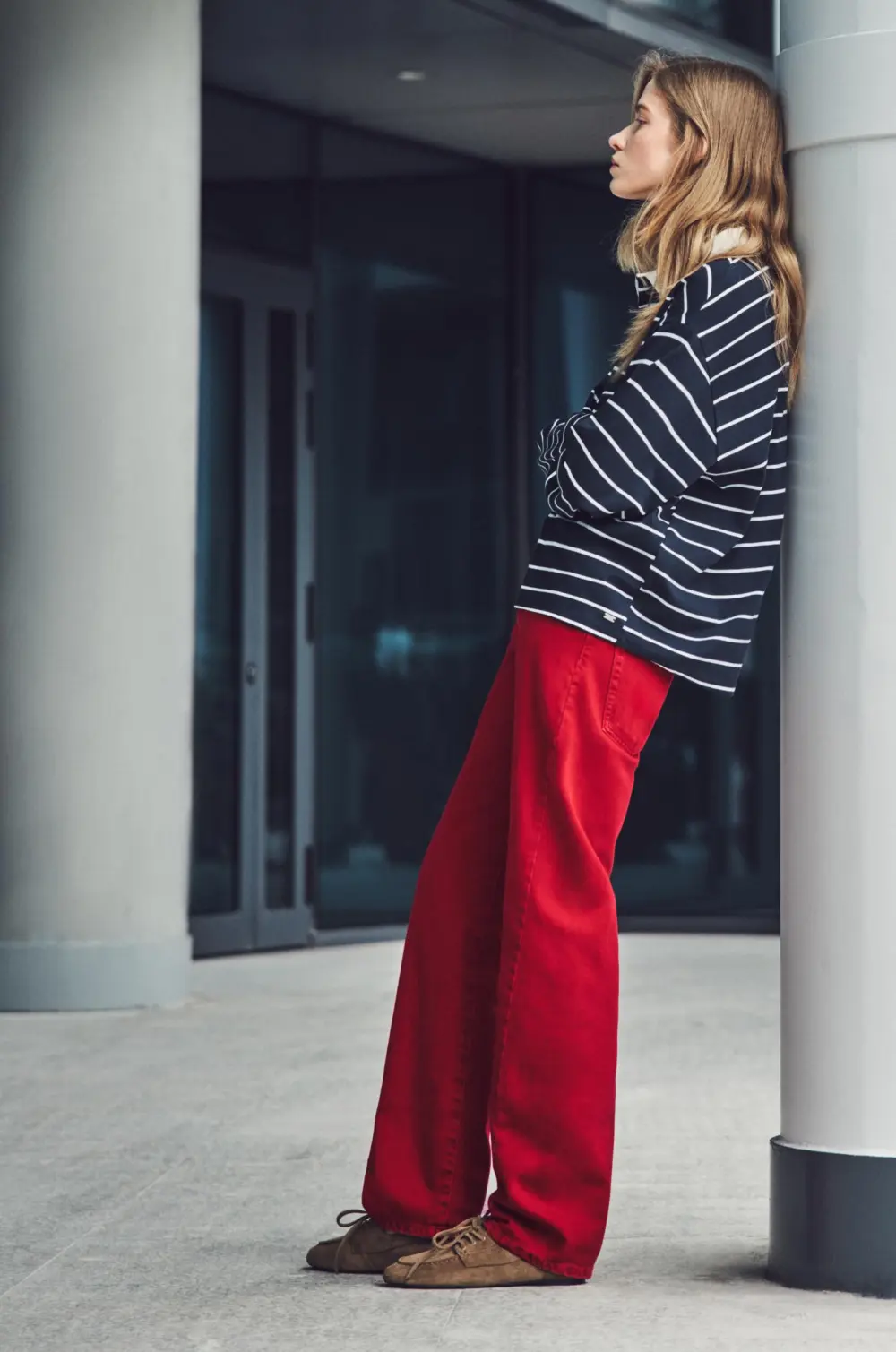 Jeans baggy costura