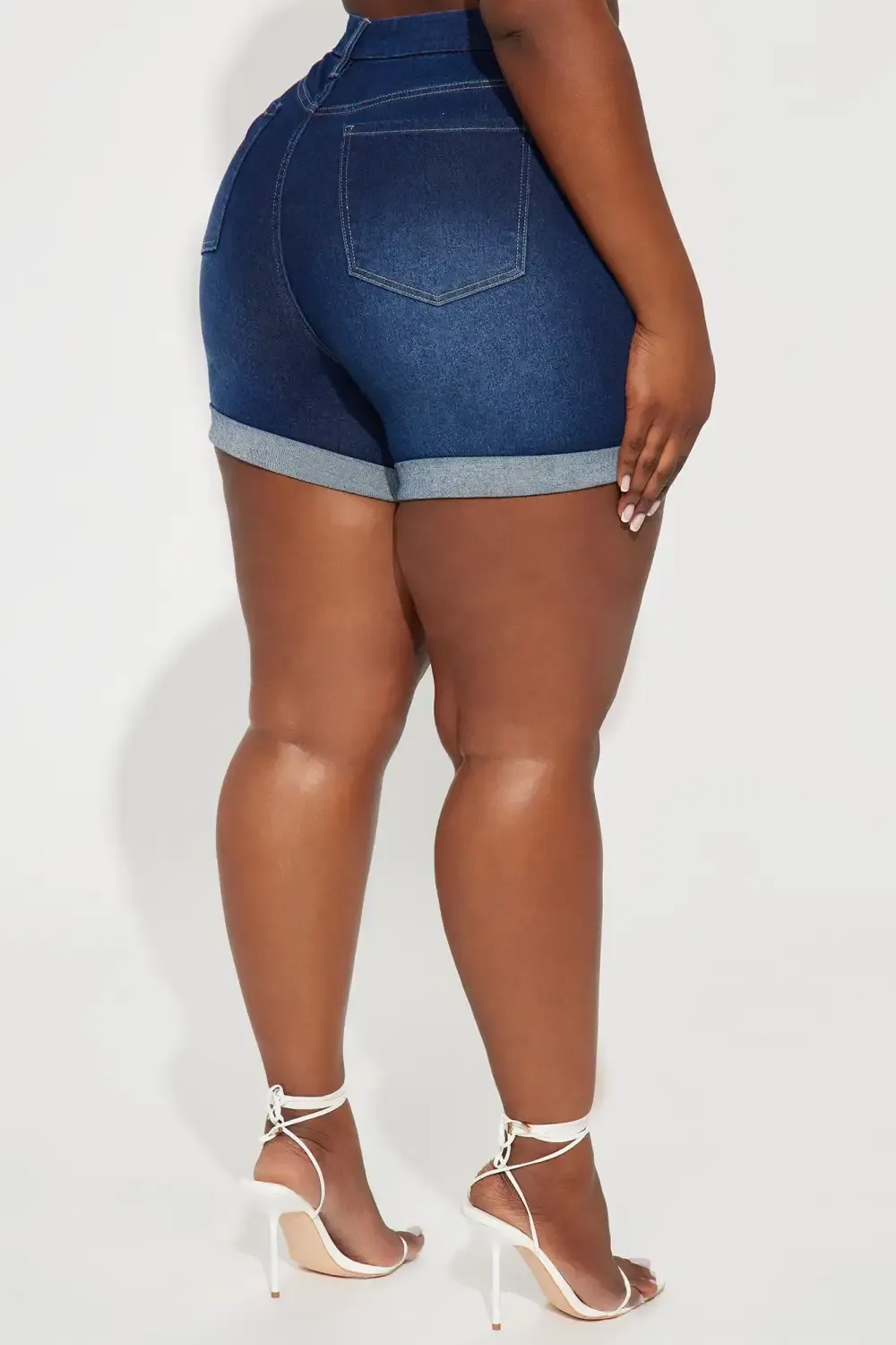 Heaven Sent Cuffed Denim Mom Shorts - Dark Wash