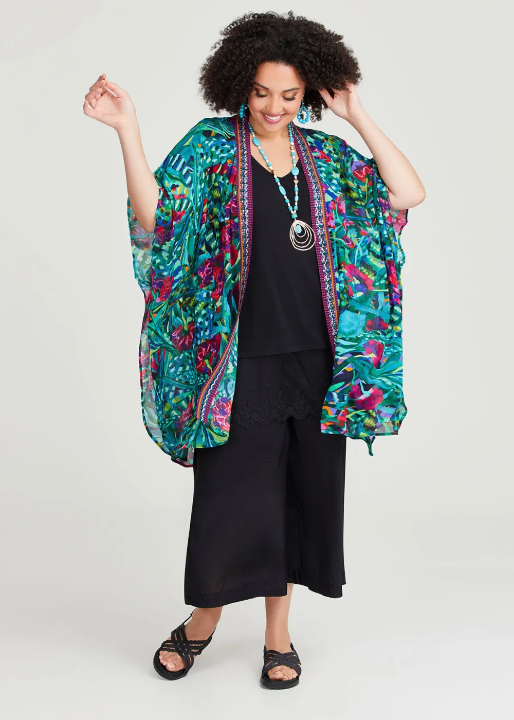 Natural Tropical Tones Kimono