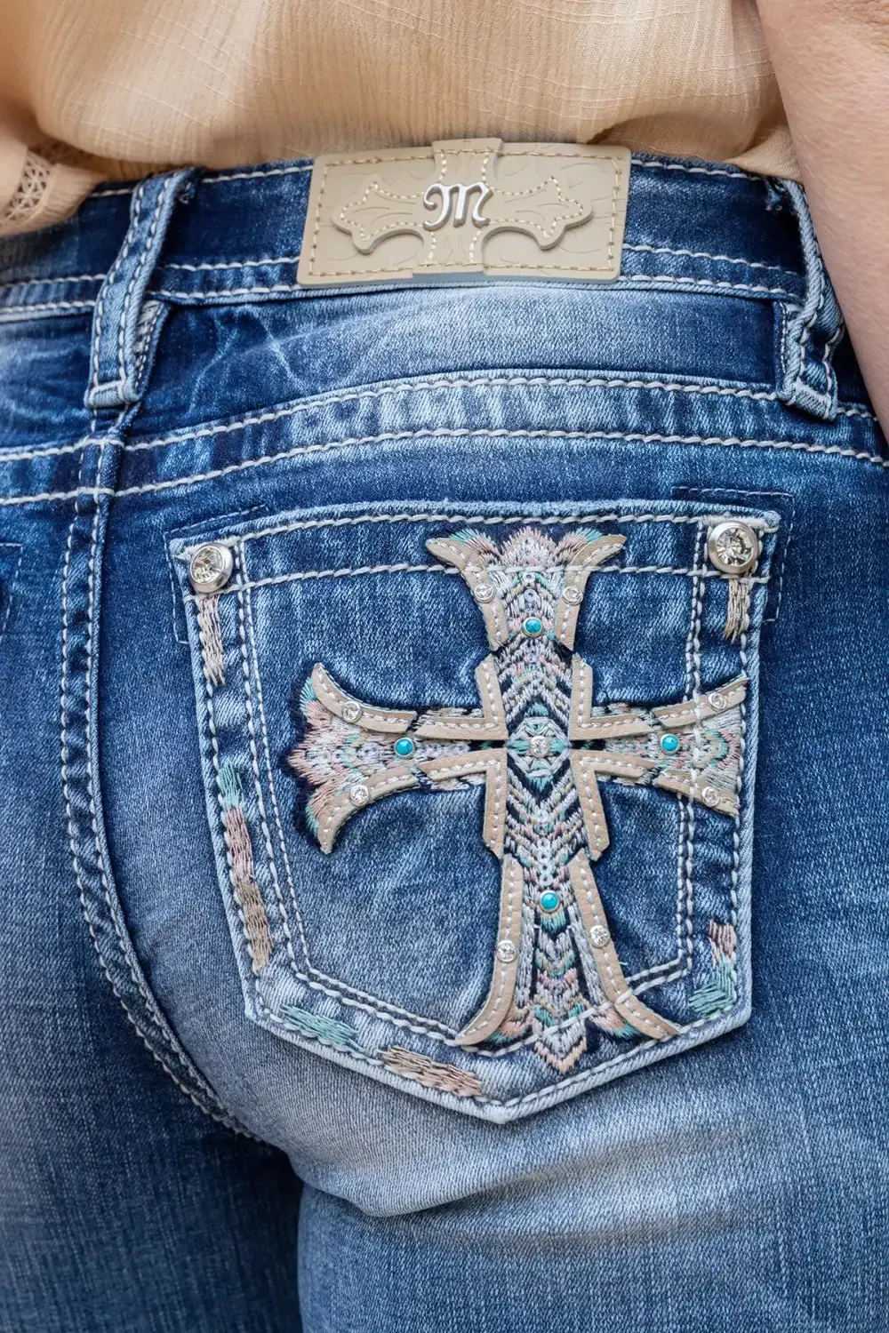 Flared Cross Denim